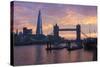 The Shard and Tower Bridge on the River Thames at Sunset, London, England, United Kingdom, Europe-Stuart Black-Stretched Canvas