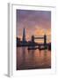 The Shard and Tower Bridge on the River Thames at Sunset, London, England, United Kingdom, Europe-Stuart Black-Framed Photographic Print