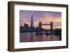 The Shard and Tower Bridge on the River Thames at Sunset, London, England, United Kingdom, Europe-Stuart Black-Framed Photographic Print