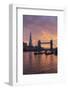 The Shard and Tower Bridge on the River Thames at Sunset, London, England, United Kingdom, Europe-Stuart Black-Framed Photographic Print