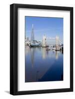 The Shard and Tower Bridge Stand Tall Above the River Thames-Charles Bowman-Framed Photographic Print