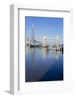 The Shard and Tower Bridge Stand Tall Above the River Thames-Charles Bowman-Framed Photographic Print