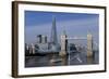 The Shard and Tower Bridge Standing Tall Above the River Thames with Rn Flags in Foreground-Charles Bowman-Framed Photographic Print