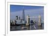 The Shard and Tower Bridge Standing Tall Above the River Thames with Rn Flags in Foreground-Charles Bowman-Framed Photographic Print