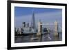 The Shard and Tower Bridge Standing Tall Above the River Thames with Rn Flags in Foreground-Charles Bowman-Framed Photographic Print