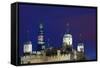 The Shard Andtower of London at Dusk.-Jon Hicks-Framed Stretched Canvas