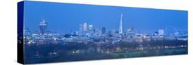 The Shard, Canary Wharf and London Eye Above Hyde Park, London, England, UK-Jon Arnold-Stretched Canvas