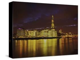 The Shard, City Hall, More London Place, Southwark Crown Court and Hms Belfast at Night, London, En-Mark Chivers-Stretched Canvas