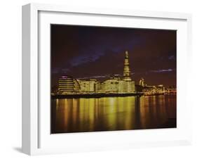 The Shard, City Hall, More London Place, Southwark Crown Court and Hms Belfast at Night, London, En-Mark Chivers-Framed Photographic Print