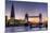 The Shard with Tower Bridge and River Thames at sunset, London, England, United Kingdom, Europe-Charles Bowman-Mounted Photographic Print