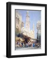 The Sharia El Gohargiyeh, Cairo, 19th Century-William Henry Bartlett-Framed Premium Giclee Print