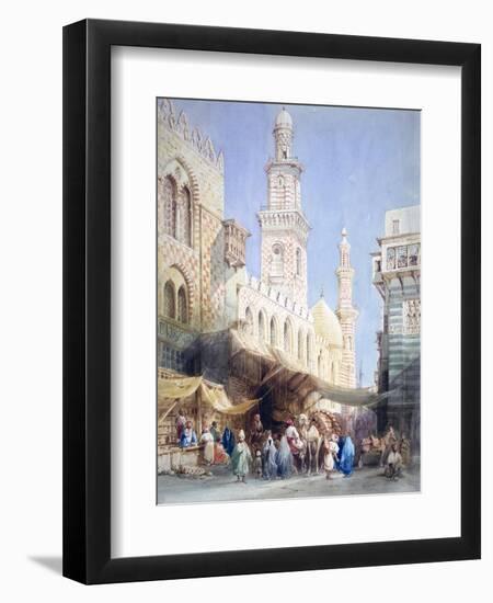 The Sharia El Gohargiyeh, Cairo, 19th Century-William Henry Bartlett-Framed Premium Giclee Print