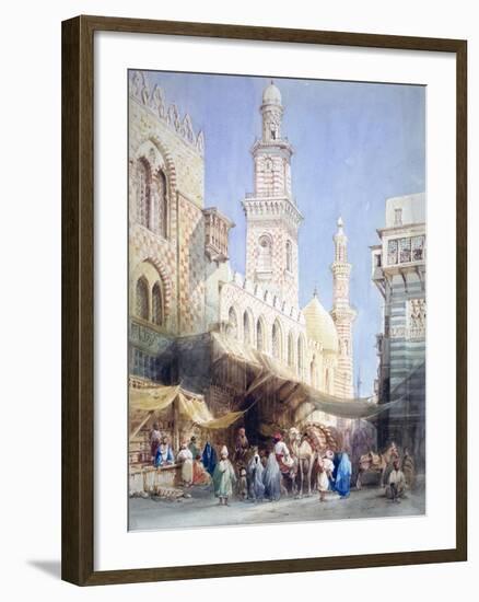 The Sharia El Gohargiyeh, Cairo, 19th Century-William Henry Bartlett-Framed Giclee Print