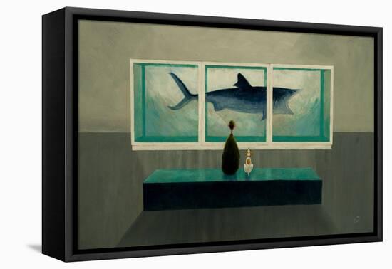 The Shark (Oil on Paper)-Chris Ross Williamson-Framed Stretched Canvas