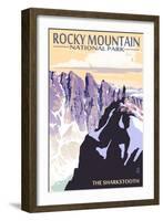 The Sharkstooth - Rocky Mountain National Park-Lantern Press-Framed Art Print