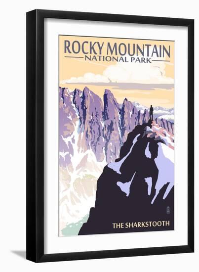 The Sharkstooth - Rocky Mountain National Park-Lantern Press-Framed Art Print