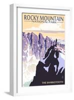 The Sharkstooth - Rocky Mountain National Park-Lantern Press-Framed Art Print
