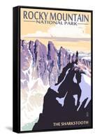 The Sharkstooth - Rocky Mountain National Park-Lantern Press-Framed Stretched Canvas