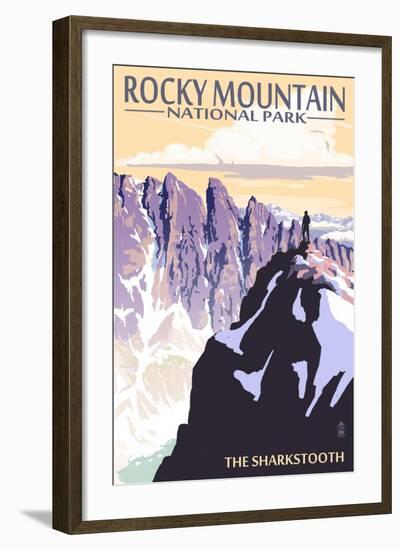 The Sharkstooth - Rocky Mountain National Park-Lantern Press-Framed Art Print