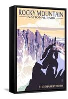 The Sharkstooth - Rocky Mountain National Park-Lantern Press-Framed Stretched Canvas