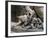 The She-Wolf, Romulus and Remus, Detail of Marble Statue Personifying Tiber-null-Framed Giclee Print