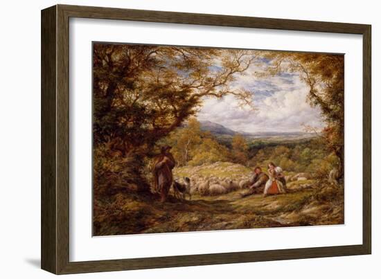 The Sheep Drive, 1863 (Oil on Canvas)-John Linnell-Framed Giclee Print