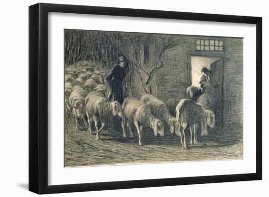 The Sheepfold, 1887-Giovanni Segantini-Framed Giclee Print