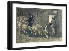 The Sheepfold, 1887-Giovanni Segantini-Framed Giclee Print