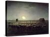 The Sheepfold, Moonlight, 1856-60-Jean-François Millet-Stretched Canvas