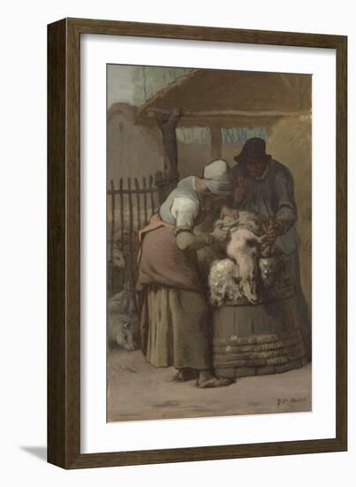 The Sheepshearers, 1857-61-Jean-Francois Millet-Framed Giclee Print