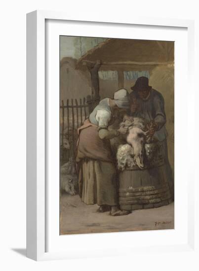 The Sheepshearers, 1857-61-Jean-Francois Millet-Framed Giclee Print