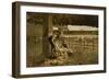 The Sheepshearing, 1883-1884-Giovanni Segantini-Framed Giclee Print