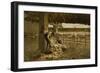 The Sheepshearing, 1883-1884-Giovanni Segantini-Framed Premium Giclee Print
