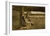 The Sheepshearing, 1883-1884-Giovanni Segantini-Framed Premium Giclee Print