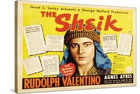 The Sheik Movie Rudolph Valentino Agnes Ayres Adolphe Menjou Poster Print-null-Stretched Canvas