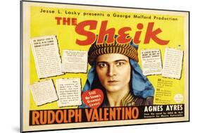 The Sheik Movie Rudolph Valentino Agnes Ayres Adolphe Menjou Poster Print-null-Mounted Poster