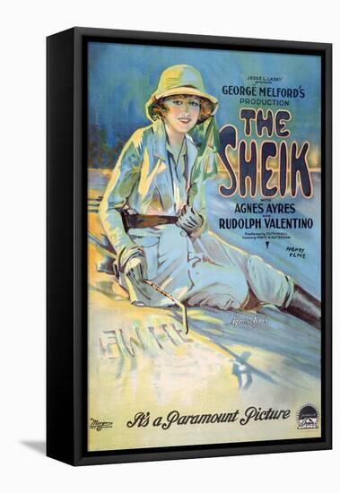 The Sheik Movie Rudolph Valentino Agnes Ayres Poster Print-null-Framed Stretched Canvas