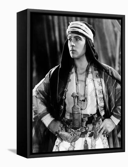 The Sheik, Rudolph Valentino, 1921-null-Framed Stretched Canvas