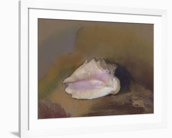 The Shell: Bottom Right, Small Shell, in the Shadow-Odilon Redon-Framed Giclee Print