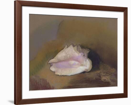 The Shell: Bottom Right, Small Shell, in the Shadow-Odilon Redon-Framed Giclee Print