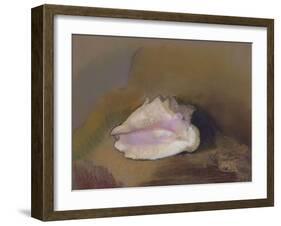 The Shell: Bottom Right, Small Shell, in the Shadow-Odilon Redon-Framed Giclee Print