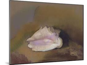 The Shell: Bottom Right, Small Shell, in the Shadow-Odilon Redon-Mounted Giclee Print