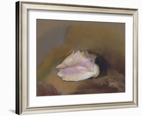 The Shell: Bottom Right, Small Shell, in the Shadow-Odilon Redon-Framed Giclee Print