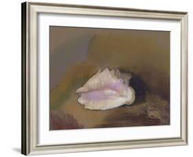 The Shell: Bottom Right, Small Shell, in the Shadow-Odilon Redon-Framed Giclee Print