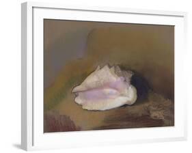 The Shell: Bottom Right, Small Shell, in the Shadow-Odilon Redon-Framed Giclee Print