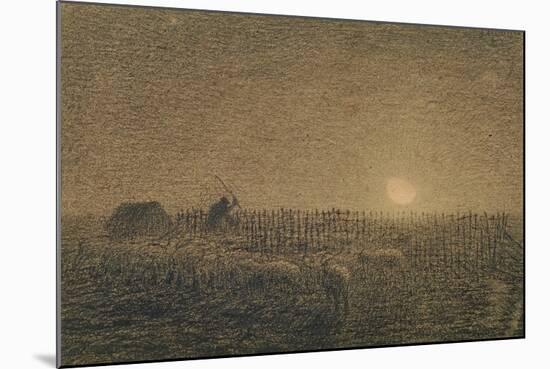 The Shepherd at the Fold by Moonlight-Jean-François Millet-Mounted Giclee Print