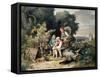 The Shepherd's Family, 1837-Ludwig Richter-Framed Stretched Canvas