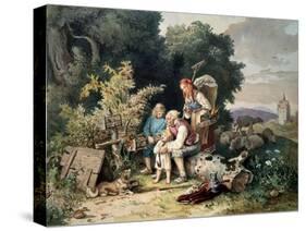 The Shepherd's Family, 1837-Ludwig Richter-Stretched Canvas