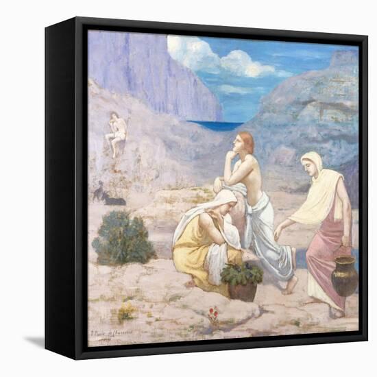 The Shepherd's Song-Pierre Puvis de Chavannes-Framed Stretched Canvas