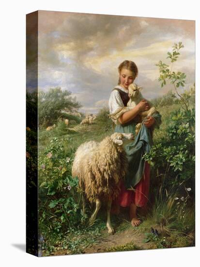 The Shepherdess, 1866-Johann Baptist Hofner-Stretched Canvas